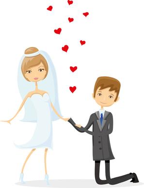 romantic bride and groom design vector