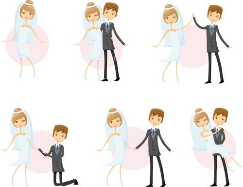 romantic bride and groom design vector