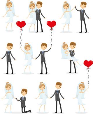 romantic bride and groom design vector