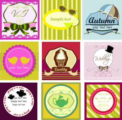 common vintage labels vector set