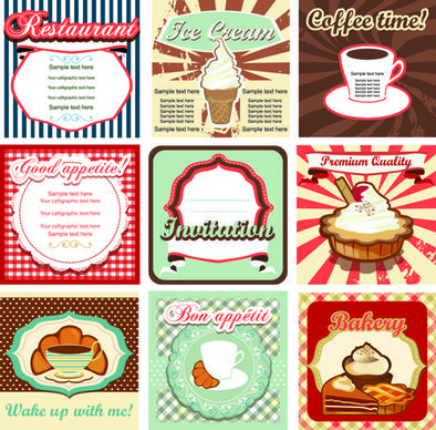 common vintage labels vector set