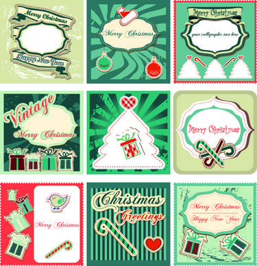 common vintage labels vector set