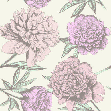 retro hand drawn flowers background design