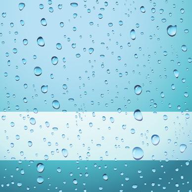 transparent water drops design background vector