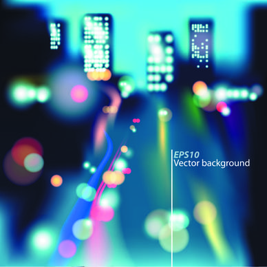 blurred city night vector background