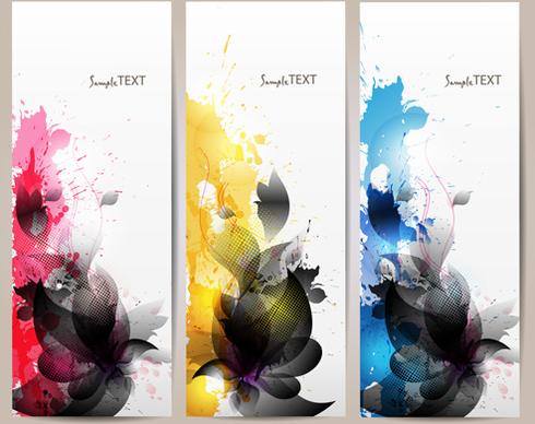 watercolor flower vertical banner design