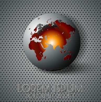 creative sphere and metal background vector