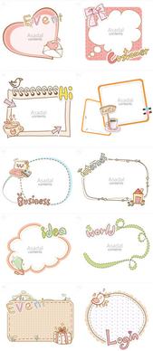 cute cartoon hand drawn frame vector