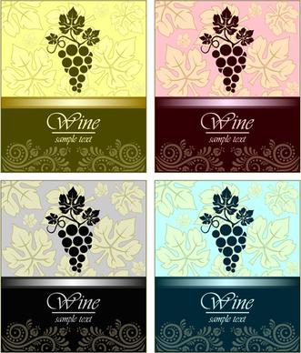 wine vintage background vector set