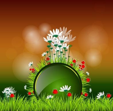 shiny spring elements vector background graphic