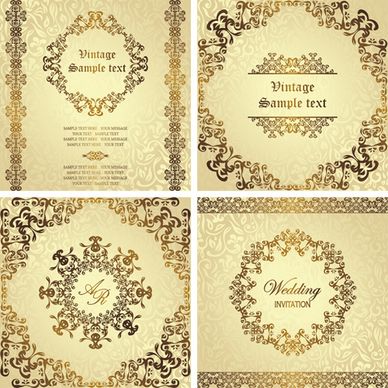 ornate golden invitations design