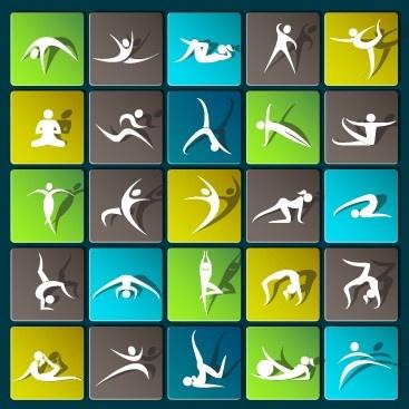 sports paper icons vector set