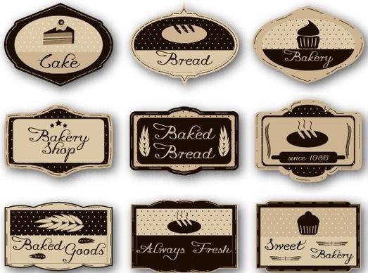 cake labels vintage style vector