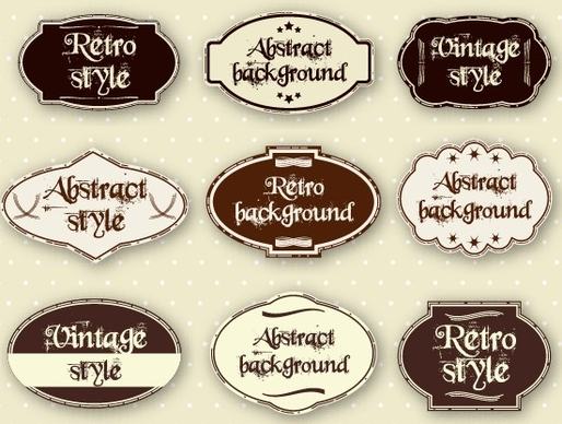 retro style creative labels vector