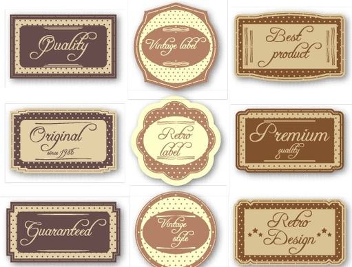 retro style creative labels vector