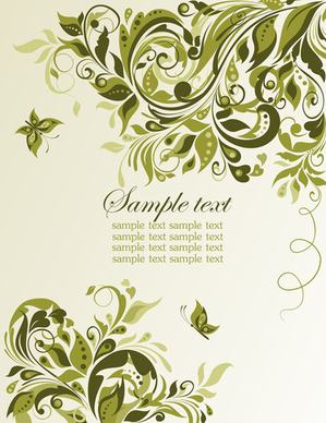 elegant green floral vector background