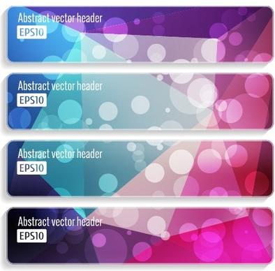 halation abstract banner design vector set