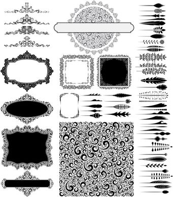 ornaments elements border and frames vecor