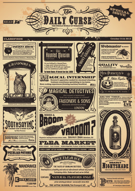 creative newspaper design elements vector set