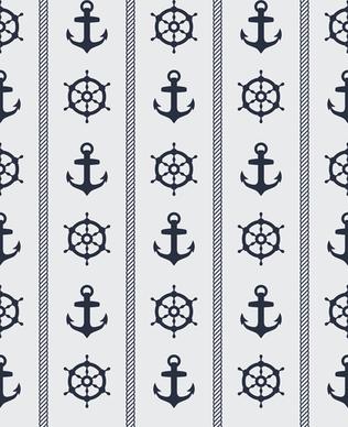 nautical elements seamless pattern vector