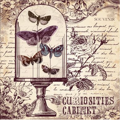 hand drawn vintage butterflies vectors set