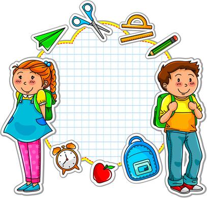 cute children student design vector