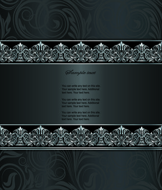 dark style floral vintage backgrounds vector graphics