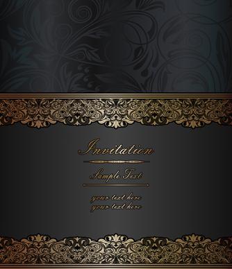 dark style floral vintage backgrounds vector graphics