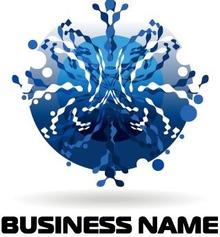 creative blue style business logos vector set