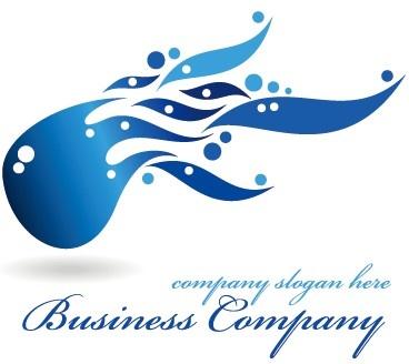 creative blue style business logos vector set