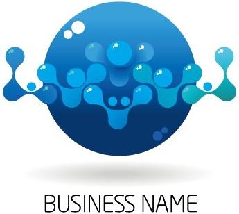 creative blue style business logos vector set