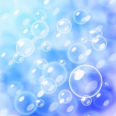 transparent bubbles with background vector