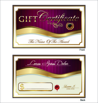 golden style gift certificate design vector