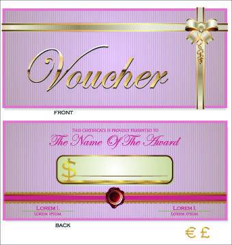 golden style gift certificate design vector