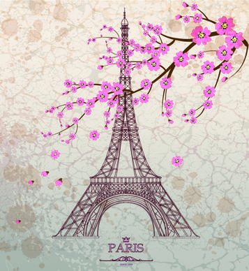 vintage eiffel tower design background