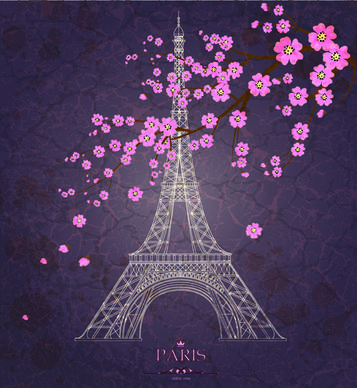 vintage eiffel tower design background