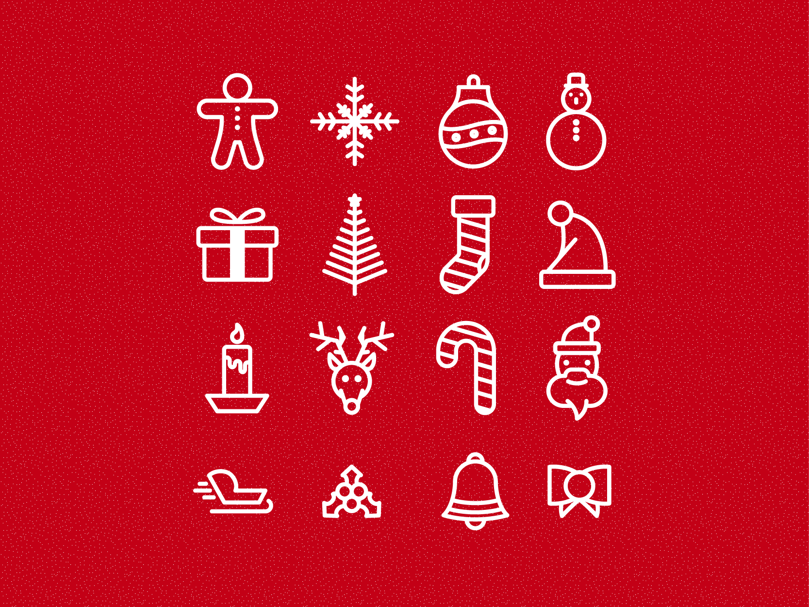 cute christmas icons vector set