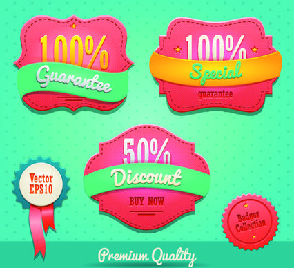 vintage premium quality labels design vector