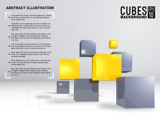 cubes abstract background art vector