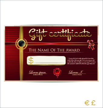 luxurious gift certificate golden template vector