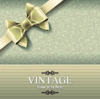 ornate bow and vintage background vector graphic