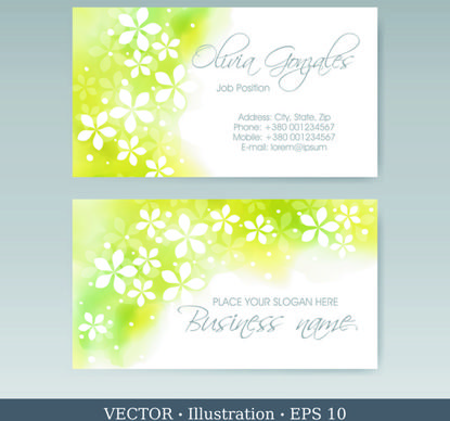 elegant business cards vectors illustration set