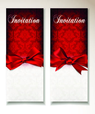 shiny holiday bow vertical banner vector