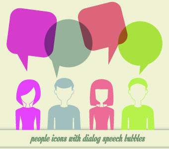 people icons and speech bubbles vector