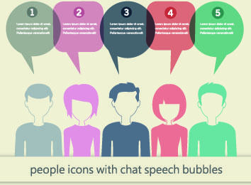 people icons and speech bubbles vector