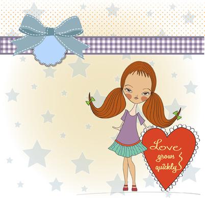 lovely baby cards vector set