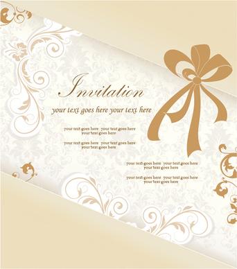 floral elegant invitation cards vector set