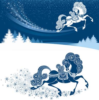 horse year creative design elements vector