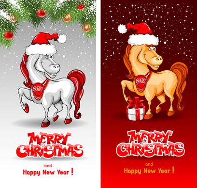 horse year creative design elements vector