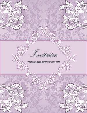 floral retor invitations background vector